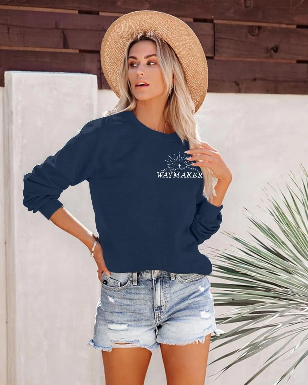 JINTING Christian Sweatshirt for Women Waymaker Miracle Worker Promise Keeper Hoodie Christian Gift Long Sleeve Tee Shirt