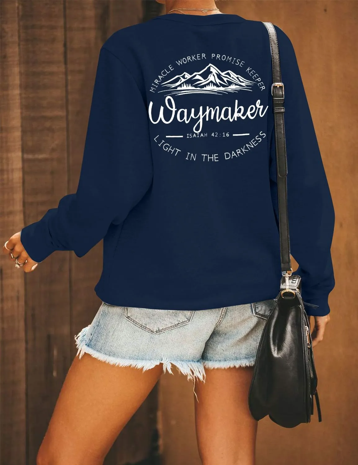 JINTING Christian Sweatshirt for Women Waymaker Miracle Worker Promise Keeper Hoodie Christian Gift Long Sleeve Tee Shirt