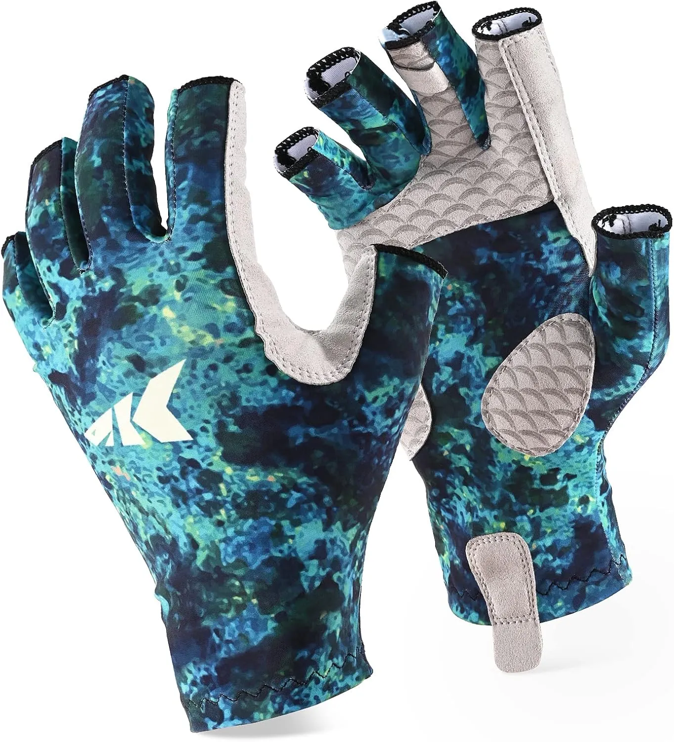 KastKing La Sal Fishing Gloves UPF50  Sun Gloves UV Protection Fingerless Gloves Men Women for Outdoor, Kayaking, Rowing, Paddling, Canoeing, Hunting