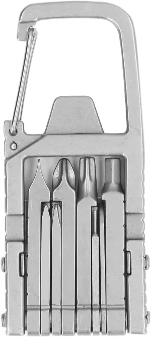 Maxmartt Keychain Multitool, Keychain Multitool 12 in 1 Folding Multi Tool Stainless Steel Outdoor Tool Hardware Screwdriver Bit, Multitools