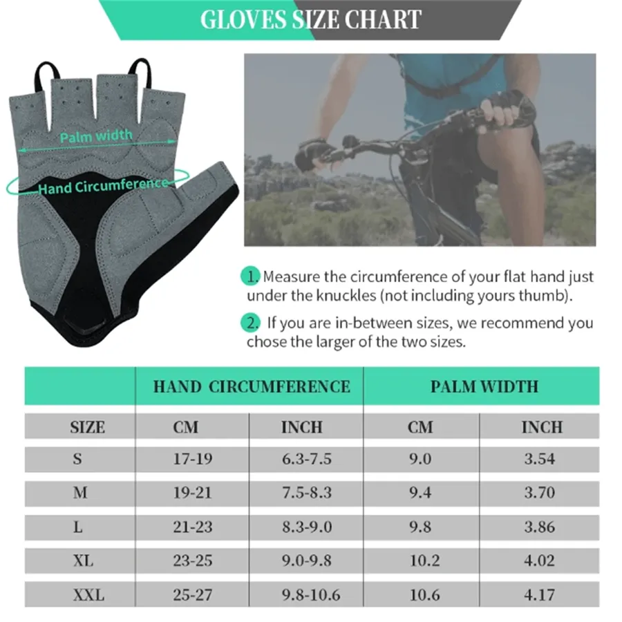 Men's Women's Padded Half Finger Cycling Bike Gloves-ST1901-Green