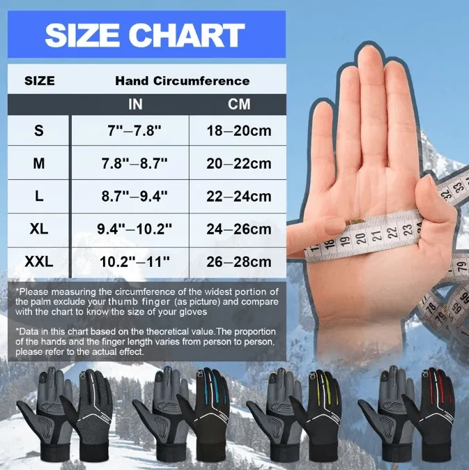 Men's Women's Touch Screen Padded  Water Resistant Windproof Running Biking Cycling Glove-ST1902-Red