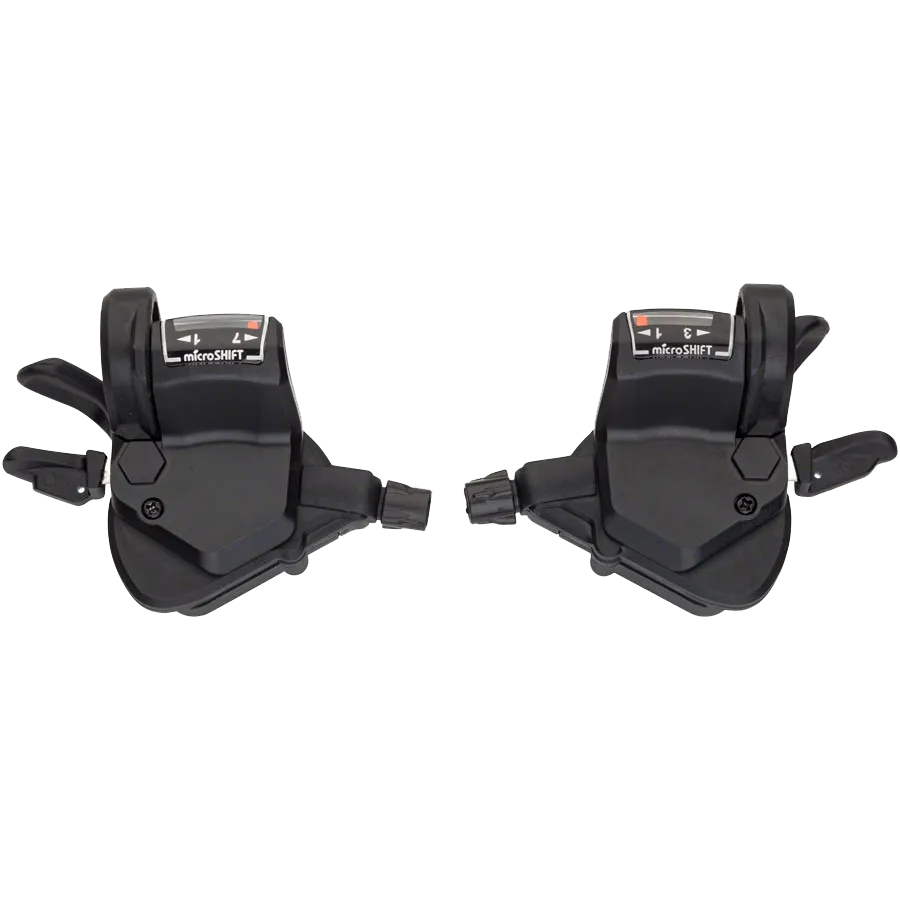 Mezzo Thumb-Tap Shifter Set, 7-Speed, Triple, Optical Gear Indicator, Shimano Compatible