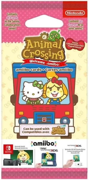 Nintendo France SARL Animal Crossing: New Leaf - Welcome Pack Sanrio - Amiibo 6 Card (Multi), Black, 2003266