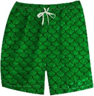 Novelty Fish Scale Board Shorts Funny Striped Graphic Beach Shorts