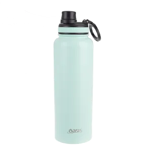 Oasis S/s Double Wall Insulated "challenger" Sports Bottle W/ Screw Cap 1.1l - Mint