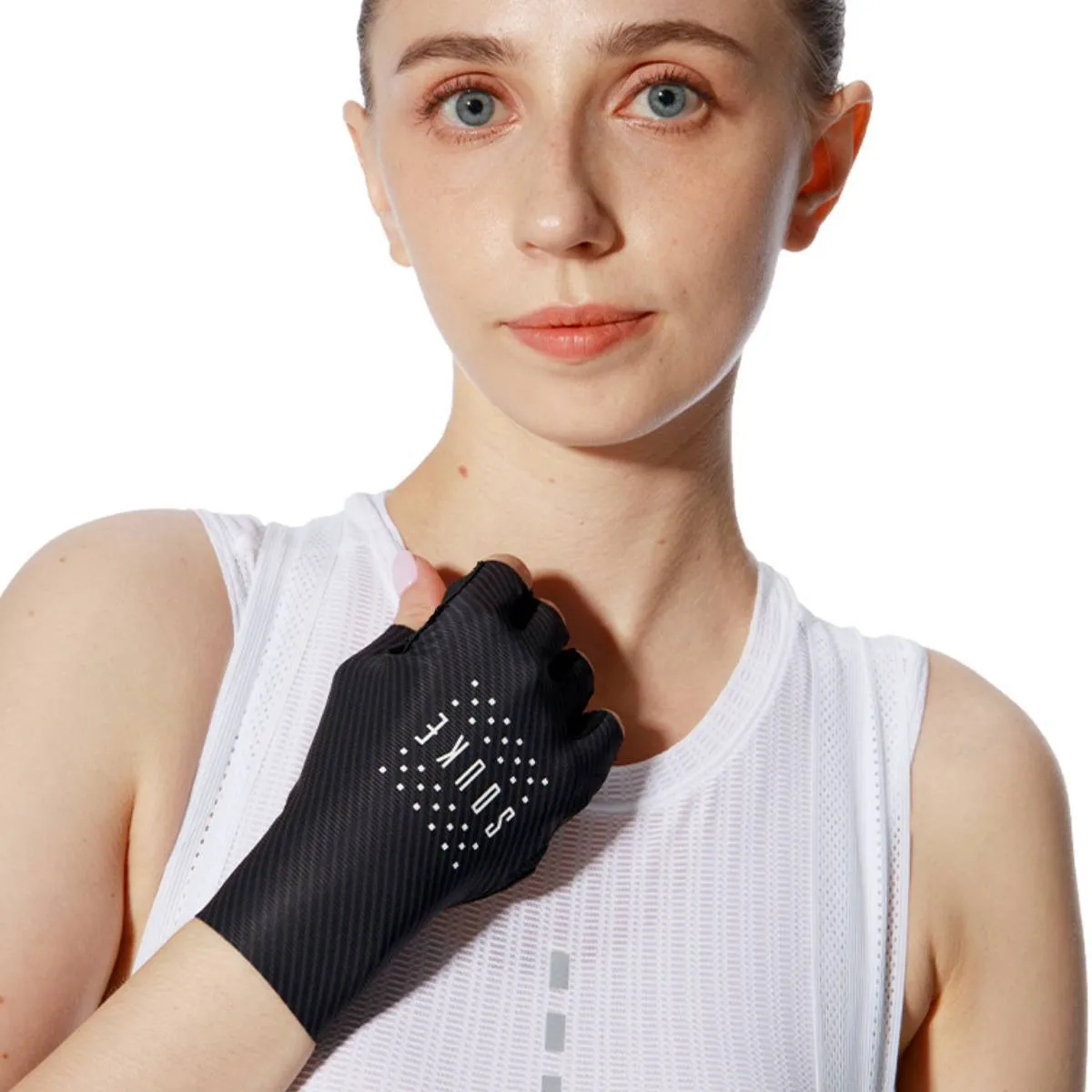 Road Bike Half Finger Cycling Gloves for Men and Women-ST1904-Black