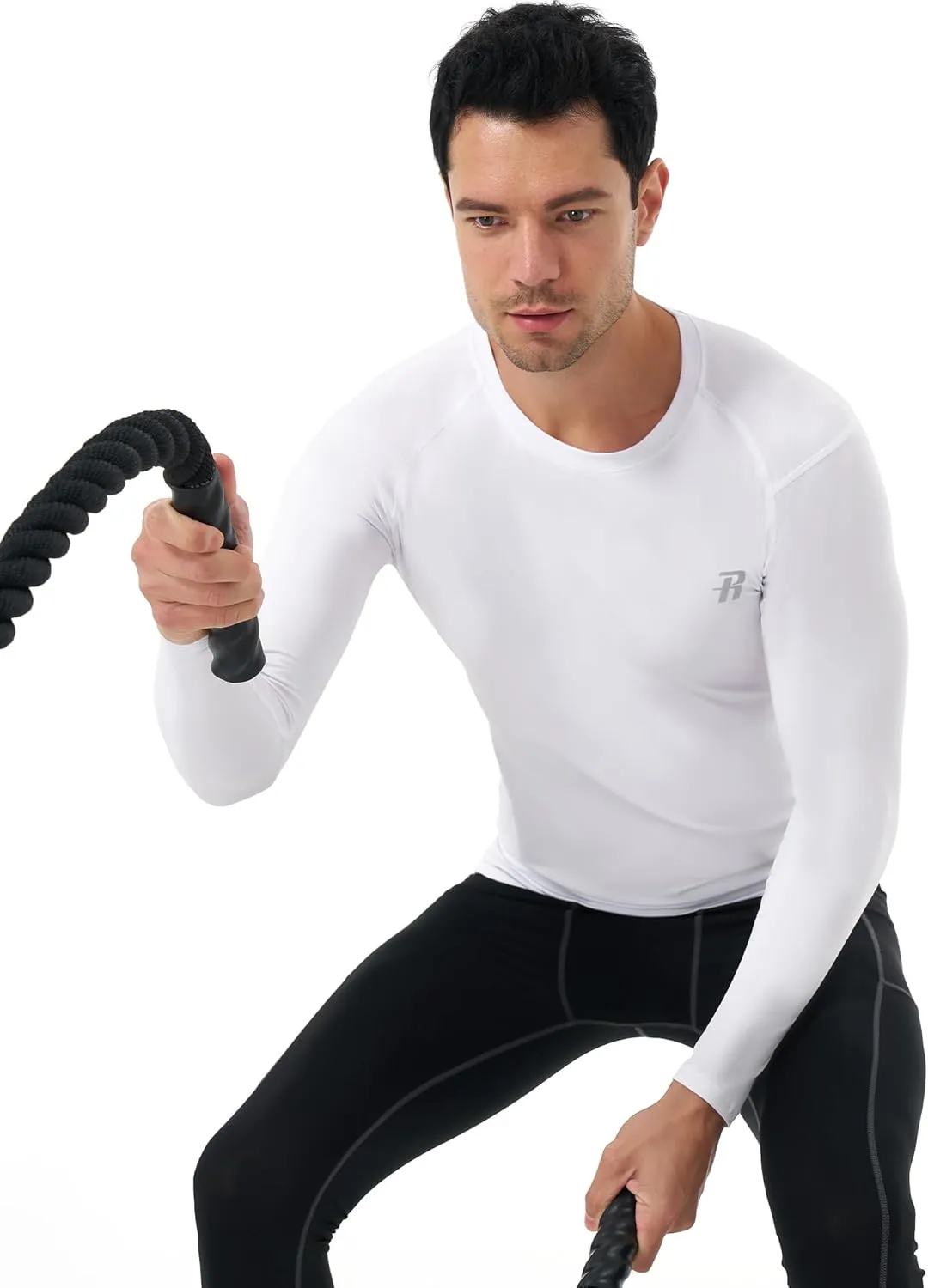 Runhit Long Sleeve Compression Shirts for Men, UPF 50  Men's Compression Shirts, Running Athletic Workout Base Layer