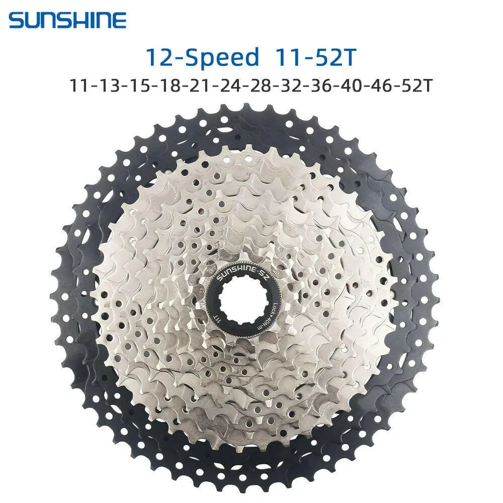 Sunshine MTB Cassette 10 11 12 Speed Road Bike Ratchet 32T 50T 52T 11S Bicycle Freewheel 12V K7 Mountain Bike Ratchet