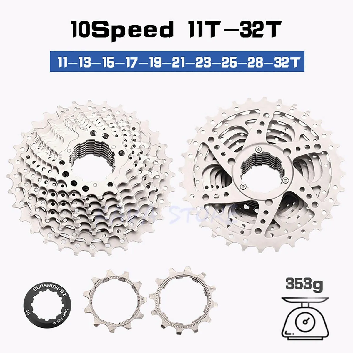 Sunshine MTB Cassette 10 11 12 Speed Road Bike Ratchet 32T 50T 52T 11S Bicycle Freewheel 12V K7 Mountain Bike Ratchet