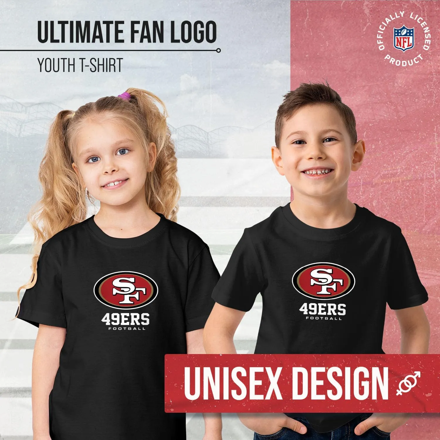 Team Fan Apparel Youth NFL Ultimate Fan Logo Short Sleeve T-Shirt - 100% Cotton Tagless Football Tee - Officially Licensed