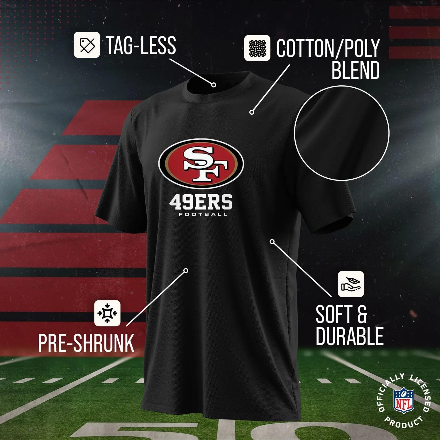Team Fan Apparel Youth NFL Ultimate Fan Logo Short Sleeve T-Shirt - 100% Cotton Tagless Football Tee - Officially Licensed