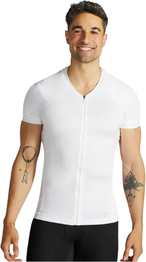 Tommie Copper Mens Short Sleeve Compression Shirt with Front Zipper  Full Back & Shoulder Support, Posture Corrector