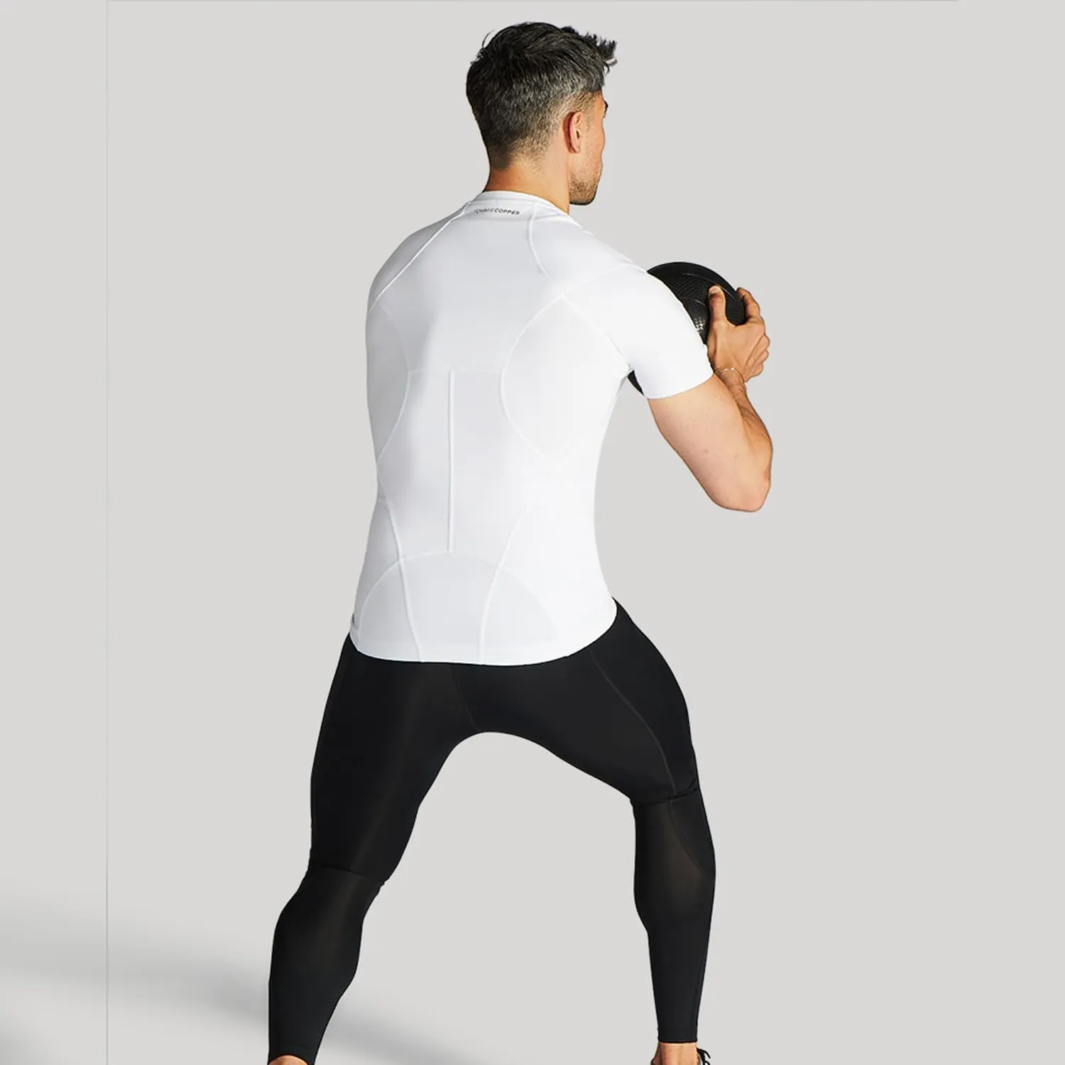 Tommie Copper Mens Short Sleeve Compression Shirt with Front Zipper  Full Back & Shoulder Support, Posture Corrector