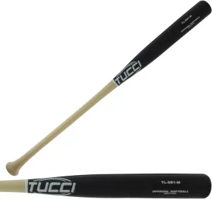 Tucci SB1 Maple Wood Softball Bat, 34", Natural/Black, Traditional Knob Handle