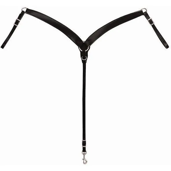Weaver Leather Black Leather Contoured Ring-in-Center Breast Collar