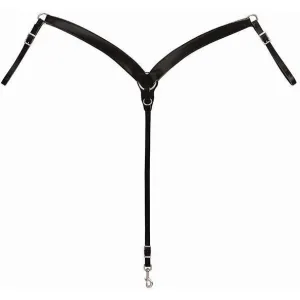 Weaver Leather Black Leather Contoured Ring-in-Center Breast Collar