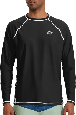Willit Men's Rash Guard Swim Shirts SPF Water Shirt Long Sleeve UPF 50  Sun Protection Loose Fit Quick Dry