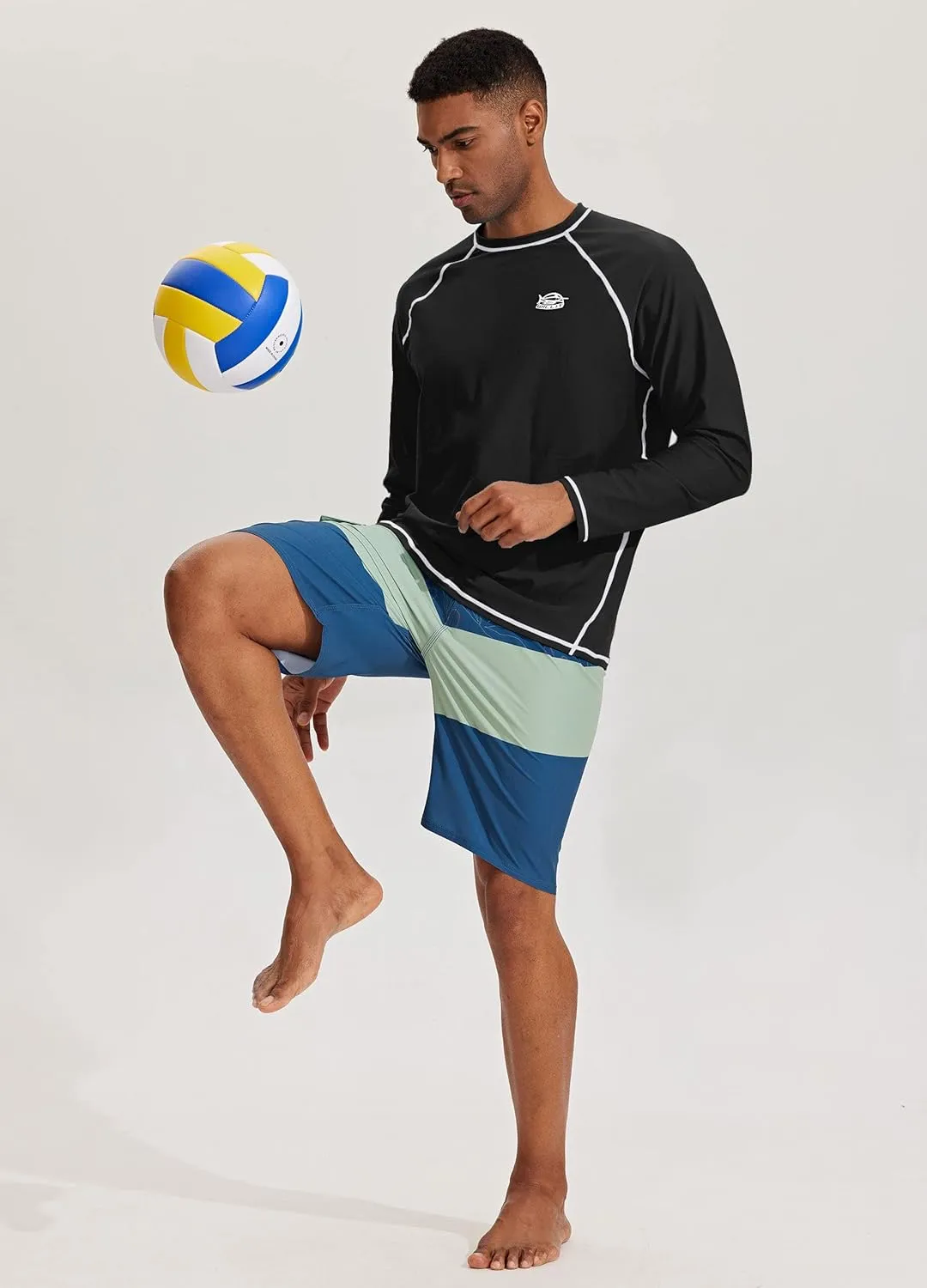 Willit Men's Rash Guard Swim Shirts SPF Water Shirt Long Sleeve UPF 50  Sun Protection Loose Fit Quick Dry