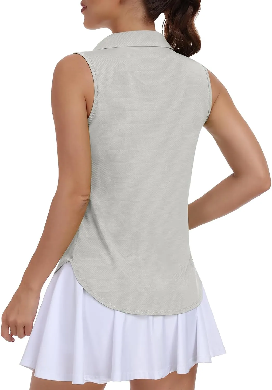 Women Golf Shirt UPF 50  Tennis Sleeveless Collared Polo Shirt Dry Fit Racerback Workout Tank Tops