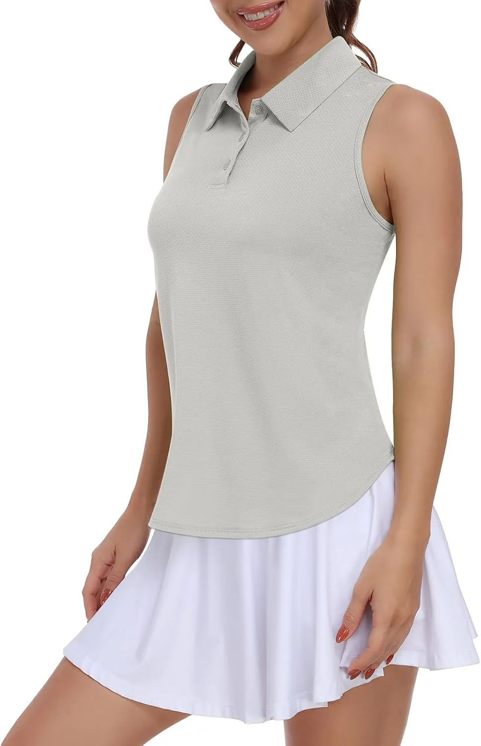 Women Golf Shirt UPF 50  Tennis Sleeveless Collared Polo Shirt Dry Fit Racerback Workout Tank Tops