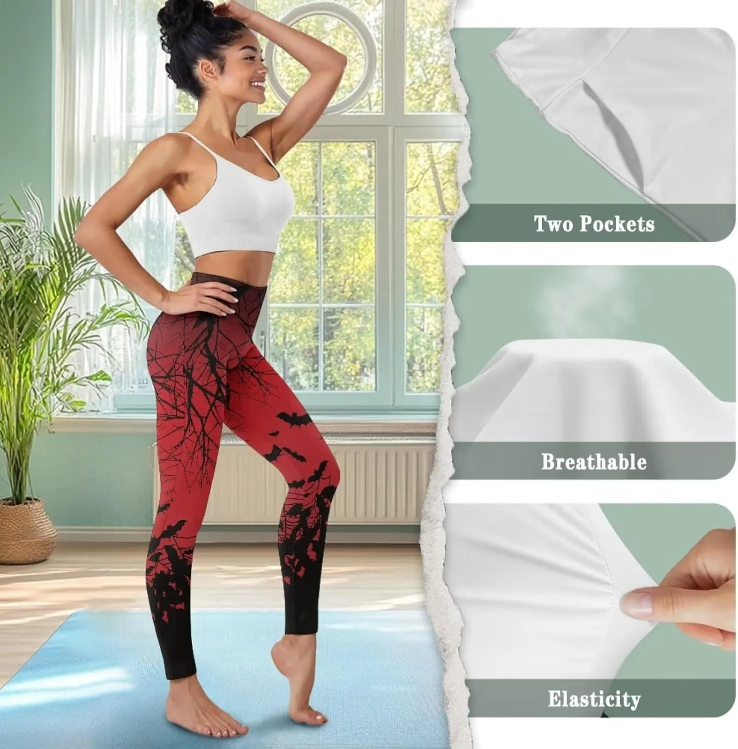 YEXIATODO High Waisted Yoga Pants for Women Tummy Control Workout Leggings Bootleg Yoga Leggings