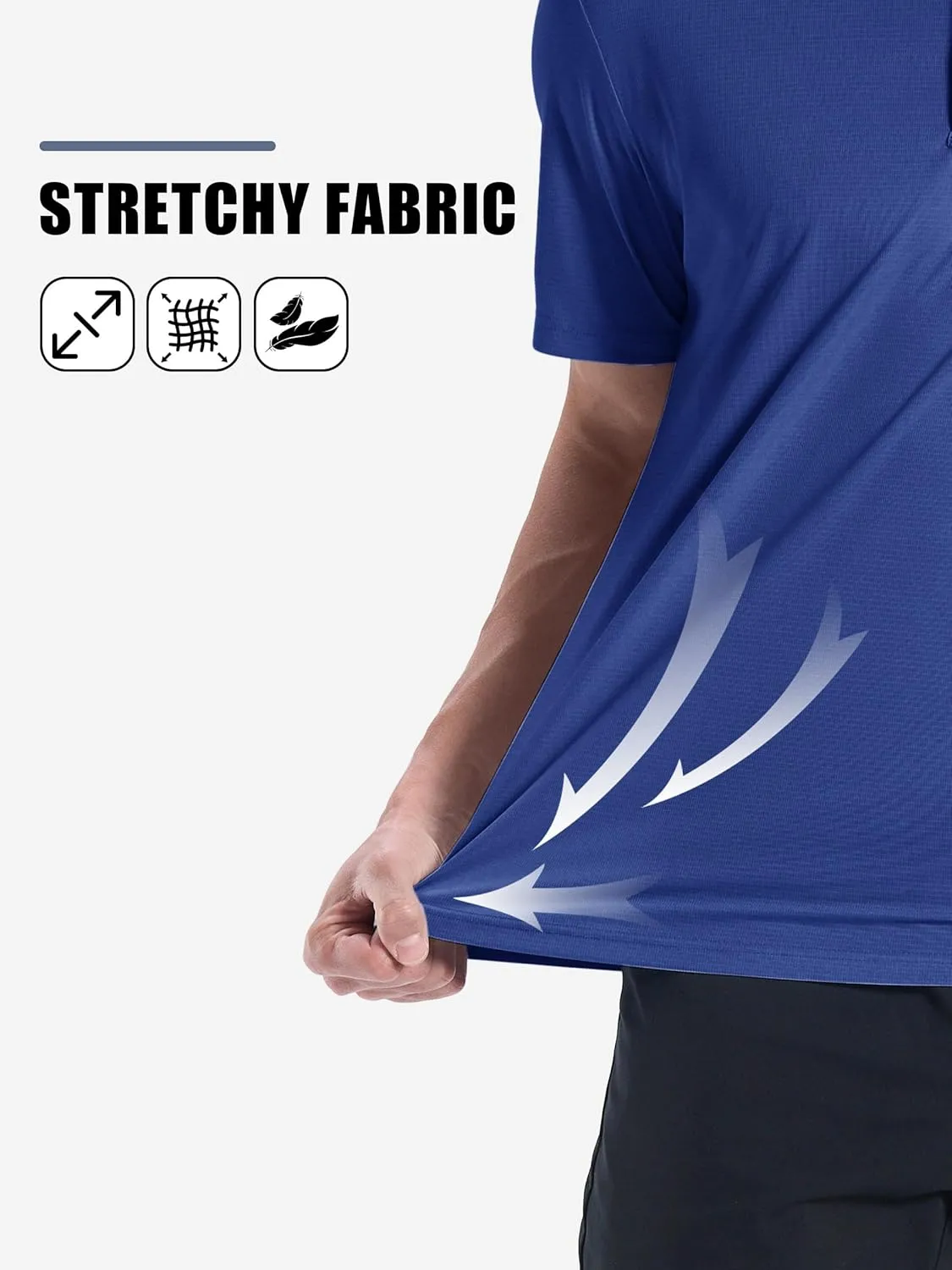 ZITY Mens Polo Shirts Short Sleeve Performance Moisture Wicking Work Golf Shirt