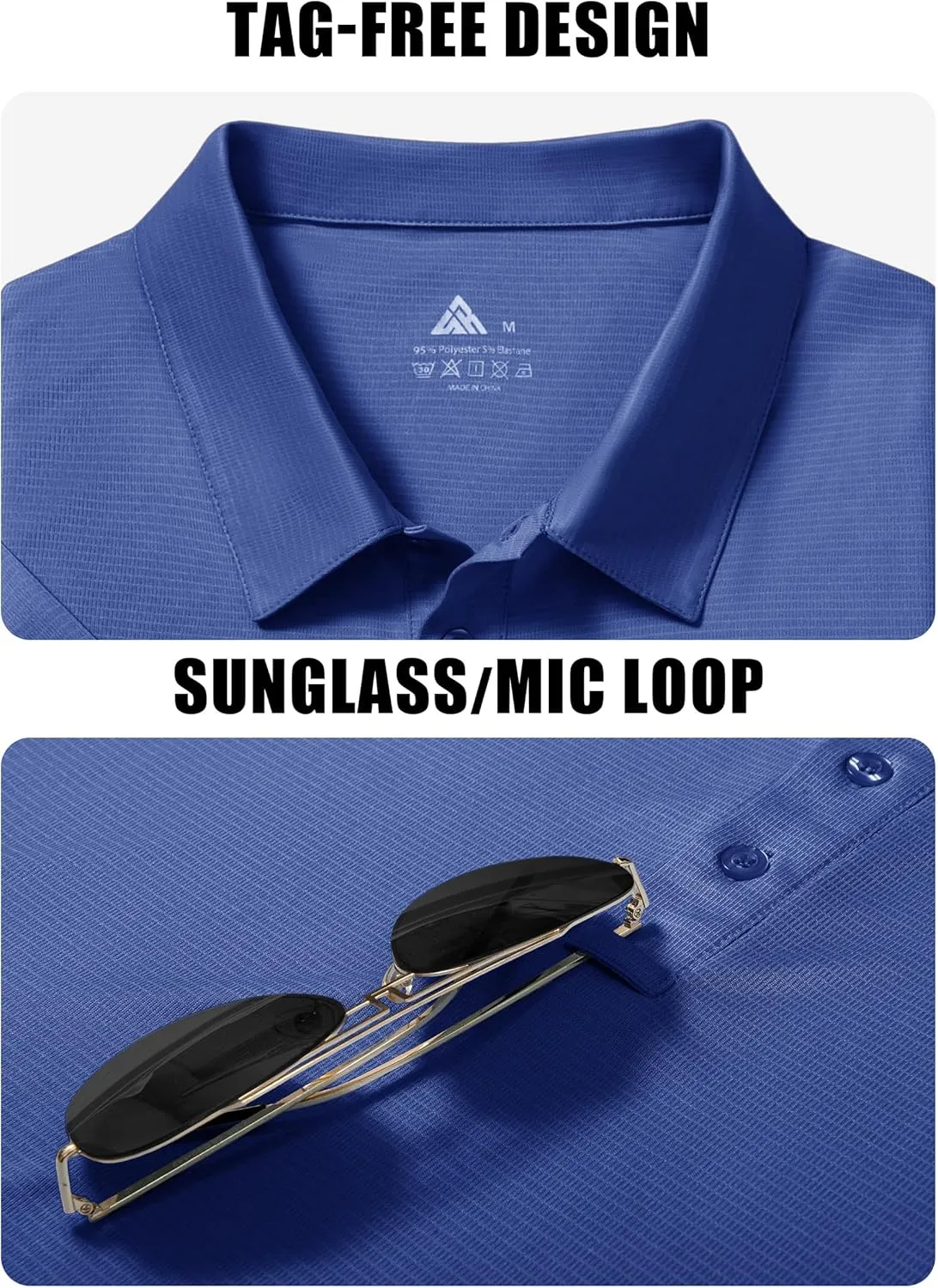 ZITY Mens Polo Shirts Short Sleeve Performance Moisture Wicking Work Golf Shirt